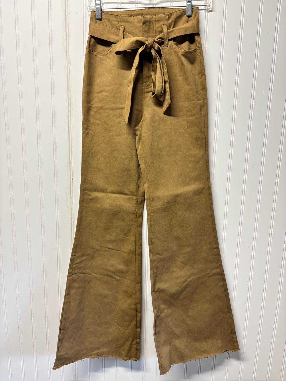 Flying Tomato Flare Jeans Khaki Size Small Tie Waist
